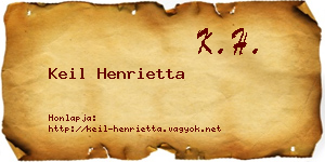 Keil Henrietta névjegykártya
